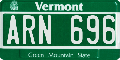 VT license plate ARN696