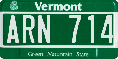 VT license plate ARN714