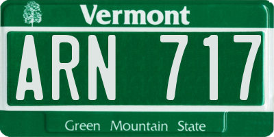 VT license plate ARN717