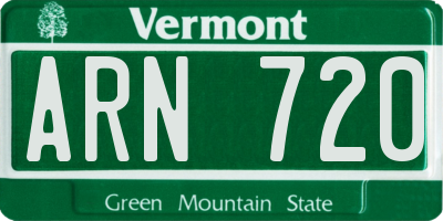 VT license plate ARN720