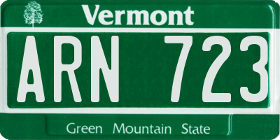 VT license plate ARN723