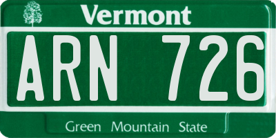 VT license plate ARN726