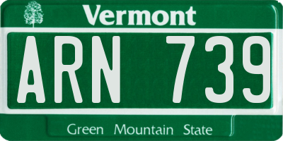 VT license plate ARN739