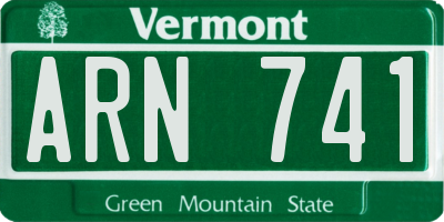 VT license plate ARN741