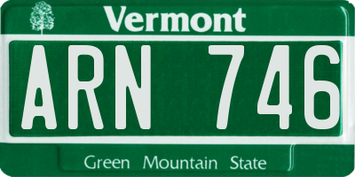 VT license plate ARN746