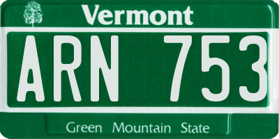 VT license plate ARN753