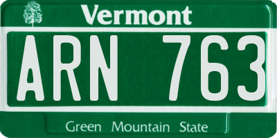 VT license plate ARN763
