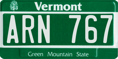 VT license plate ARN767