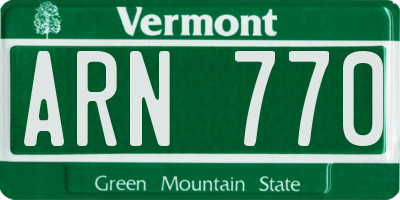 VT license plate ARN770