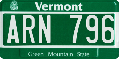 VT license plate ARN796