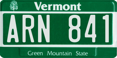 VT license plate ARN841