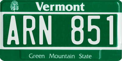 VT license plate ARN851