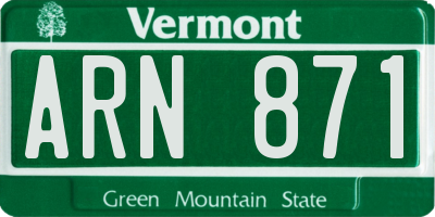 VT license plate ARN871
