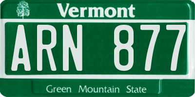 VT license plate ARN877