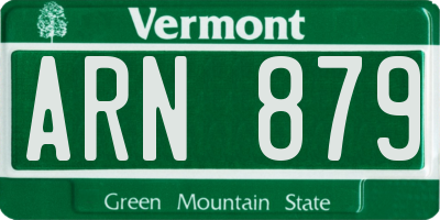 VT license plate ARN879