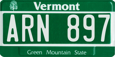 VT license plate ARN897