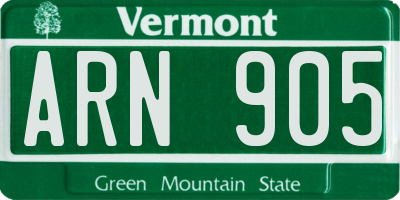 VT license plate ARN905