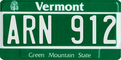 VT license plate ARN912