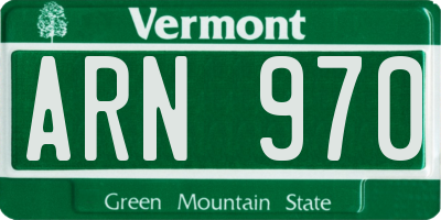 VT license plate ARN970