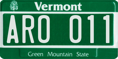 VT license plate ARO011