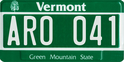 VT license plate ARO041