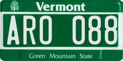 VT license plate ARO088