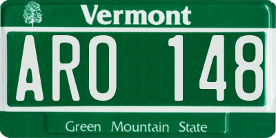 VT license plate ARO148