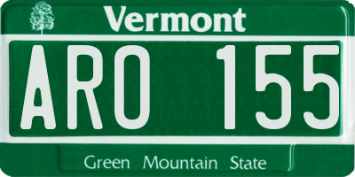 VT license plate ARO155