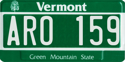 VT license plate ARO159