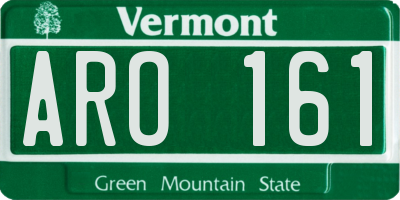 VT license plate ARO161