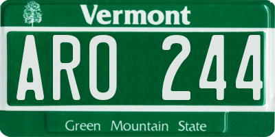 VT license plate ARO244