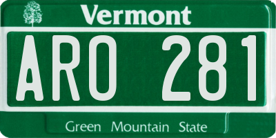 VT license plate ARO281