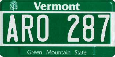 VT license plate ARO287