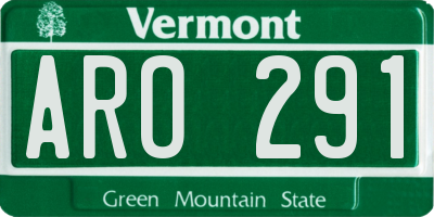 VT license plate ARO291