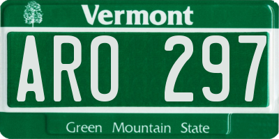 VT license plate ARO297