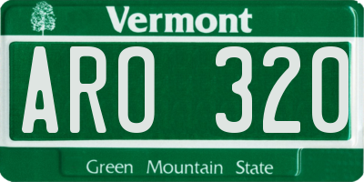 VT license plate ARO320