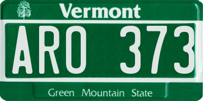 VT license plate ARO373