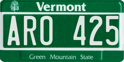VT license plate ARO425