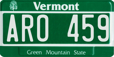 VT license plate ARO459