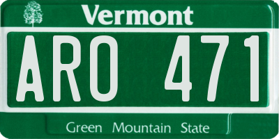 VT license plate ARO471