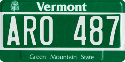 VT license plate ARO487