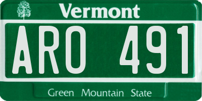 VT license plate ARO491