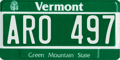 VT license plate ARO497