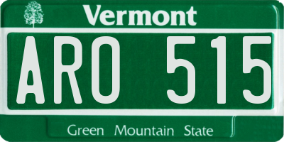 VT license plate ARO515