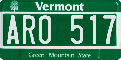 VT license plate ARO517
