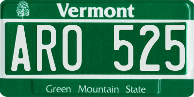 VT license plate ARO525