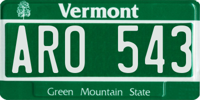 VT license plate ARO543
