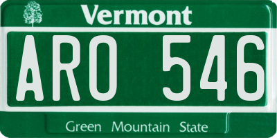 VT license plate ARO546