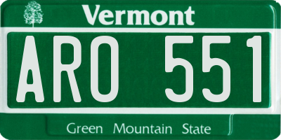 VT license plate ARO551