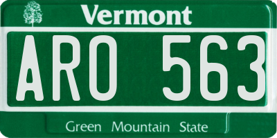 VT license plate ARO563